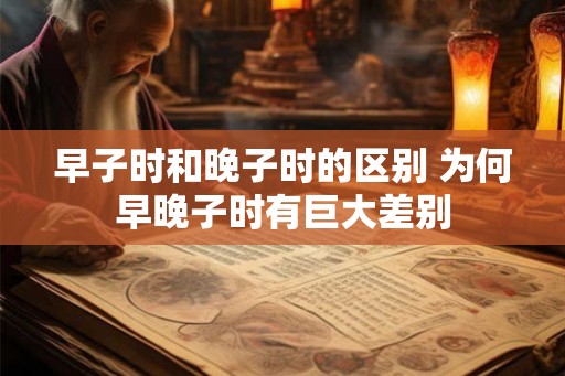 早子时和晚子时的区别 为何早晚子时有巨大差别