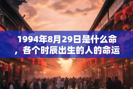 1994年8月29日是什么命，各个时辰出生的人的命运