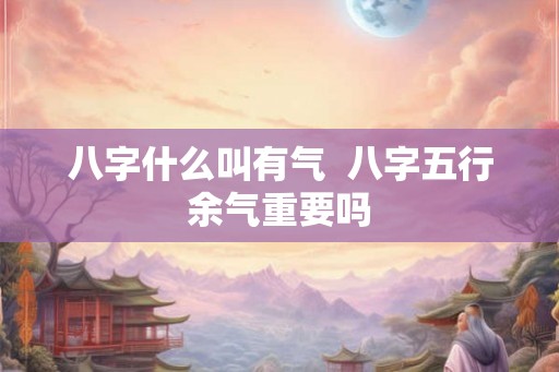 八字什么叫有气  八字五行余气重要吗