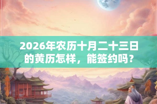 2026年农历十月二十三日的黄历怎样，能签约吗？