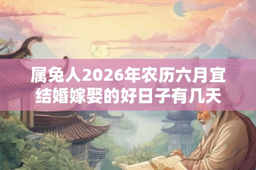 属兔人2026年农历六月宜结婚嫁娶的好日子有几天