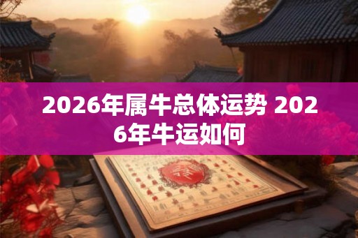 2026年属牛总体运势 2026年牛运如何