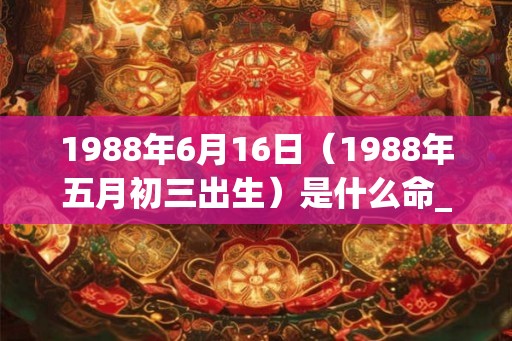 1988年6月16日（1988年五月初三出生）是什么命_命运如何