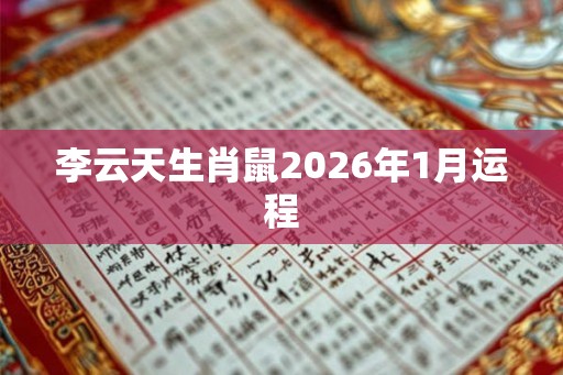 李云天生肖鼠2026年1月运程 李云天生肖鼠2026年1月运程