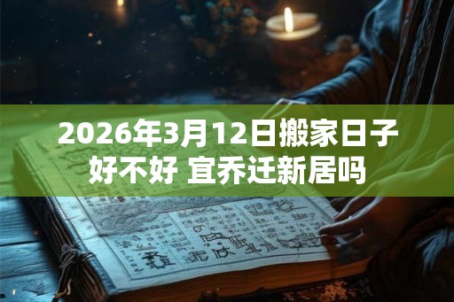2026年3月12日搬家日子好不好 宜乔迁新居吗