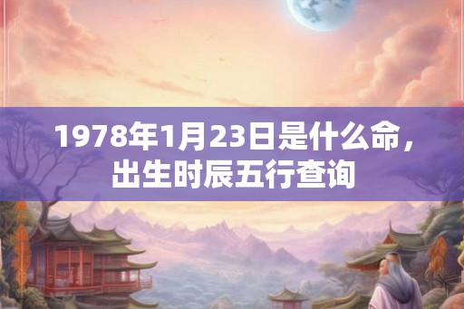 1978年1月23日是什么命，出生时辰五行查询