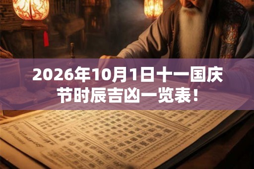 2026年10月1日十一国庆节时辰吉凶一览表！