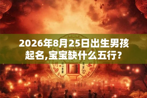 2026年8月25日出生男孩起名,宝宝缺什么五行？