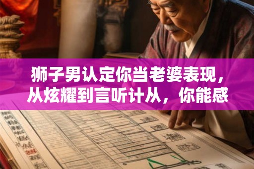 狮子男认定你当老婆表现,从炫耀到言听计从,你能感受到他的真诚 狮子男认定你当老婆表现,从炫耀到言听计从,你能感受到他的真诚