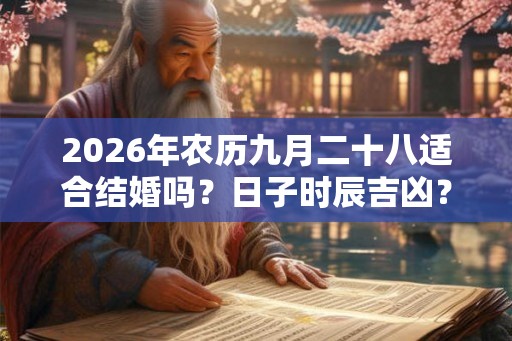 2026年农历九月二十八适合结婚吗？日子时辰吉凶？