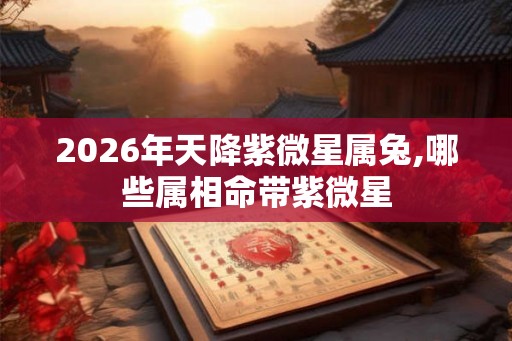 2026年天降紫微星属兔,哪些属相命带紫微星