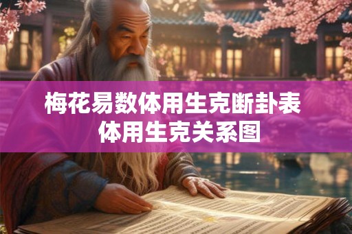 梅花易数体用生克断卦表 体用生克关系图 梅花易数体用生克断卦表 体用生克关系图