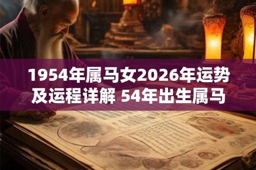1954年属马女2026年运势及运程详解 54年出生属马人2026全年每月运势女性