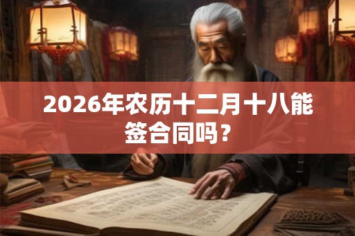 2026年农历十二月十八能签合同吗? 2026年农历十二月十八能签合同吗?