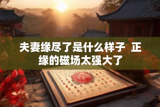 夫妻缘尽了是什么样子  正缘的磁场太强大了