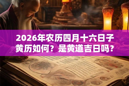 2026年农历四月十六日子黄历如何?是黄道吉日吗? 2026年农历四月十六日子黄历如何?是黄道吉日吗?