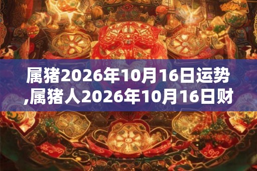 属猪2026年10月16日运势,属猪人2026年10月16日财运,生肖猪2026年10月16日运势 属猪2026年10月16日运势,属猪人2026年10月16日财运,生肖猪2026年10月16日运势