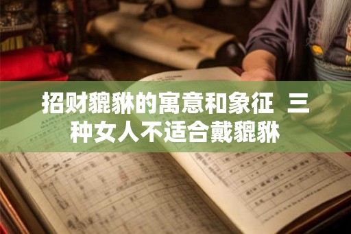 招财貔貅的寓意和象征  三种女人不适合戴貔貅