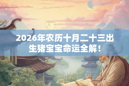 2026年农历十月二十三出生猪宝宝命运全解！