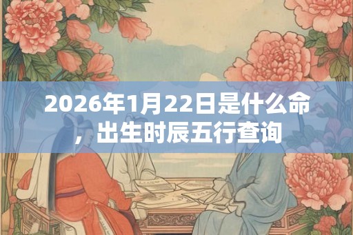 2026年1月22日是什么命,出生时辰五行查询 2026年1月22日是什么命,出生时辰五行查询