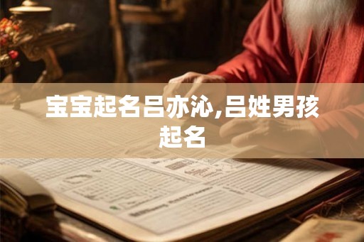 宝宝起名吕亦沁,吕姓男孩起名