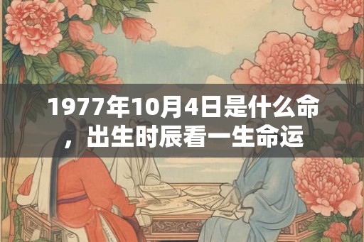 1977年10月4日是什么命，出生时辰看一生命运