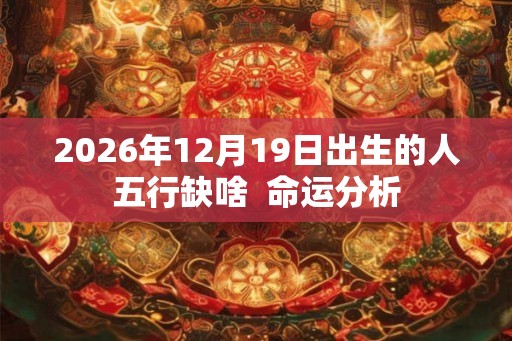 2026年12月19日出生的人五行缺啥  命运分析