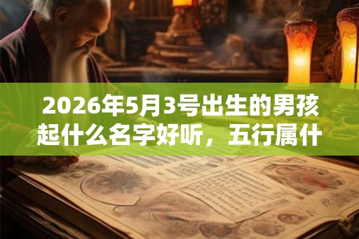 2026年5月3号出生的男孩起什么名字好听，五行属什么
