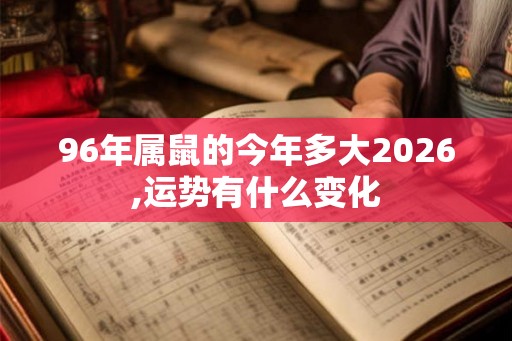 96年属鼠的今年多大2026,运势有什么变化