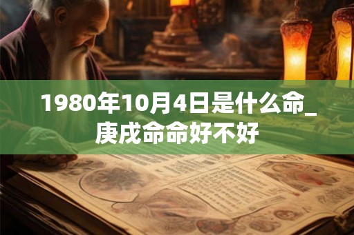 1980年10月4日是什么命_庚戌命命好不好