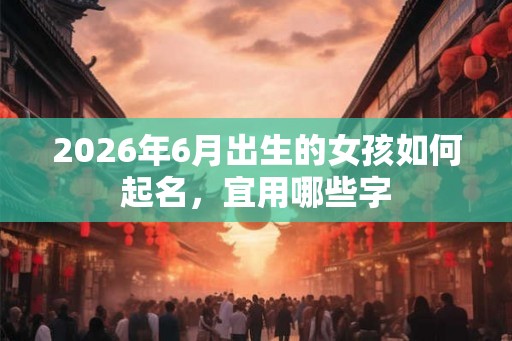 2026年6月出生的女孩如何起名，宜用哪些字