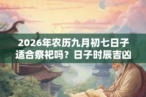 2026年农历九月初七日子适合祭祀吗？日子时辰吉凶有哪些？