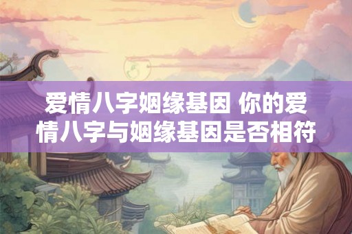 爱情八字姻缘基因 你的爱情八字与姻缘基因是否相符