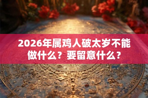 2026年属鸡人破太岁不能做什么？要留意什么？