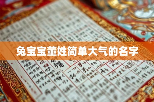 兔宝宝董姓简单大气的名字