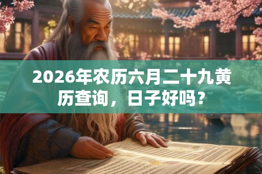 2026年农历六月二十九黄历查询，日子好吗？