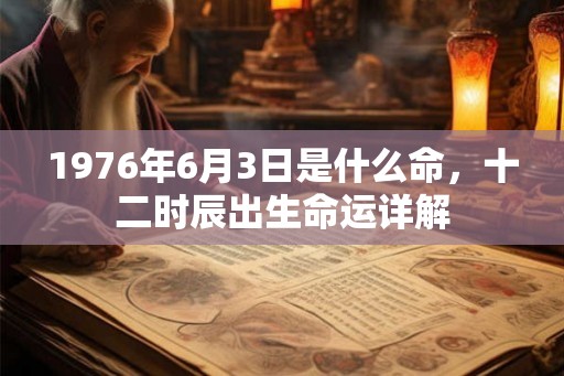 1976年6月3日是什么命，十二时辰出生命运详解