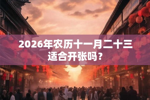 2026年农历十一月二十三适合开张吗？