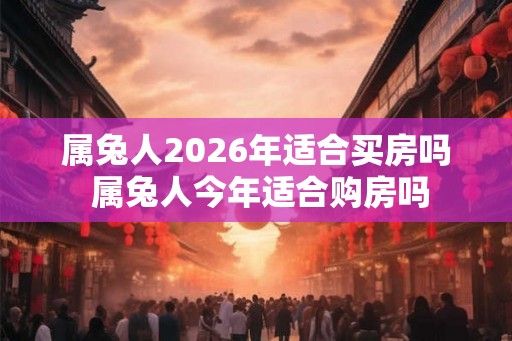 属兔人2026年适合买房吗 属兔人今年适合购房吗