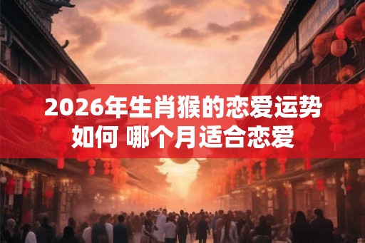 2026年生肖猴的恋爱运势如何 哪个月适合恋爱