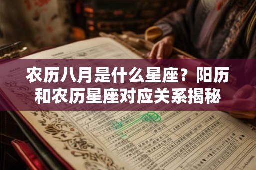 农历八月是什么星座？阳历和农历星座对应关系揭秘