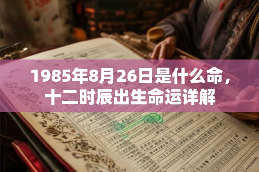 1985年8月26日是什么命，十二时辰出生命运详解