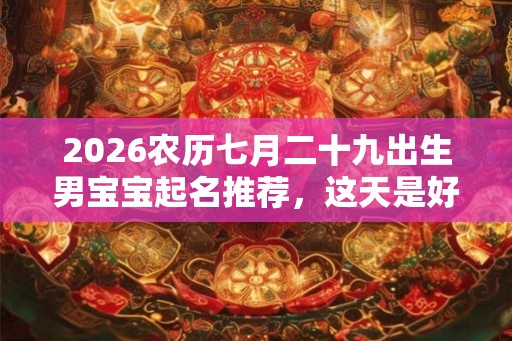 2026农历七月二十九出生男宝宝起名推荐，这天是好日子吗？