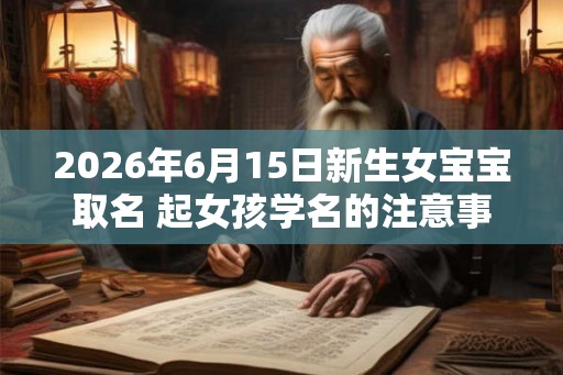2026年6月15日新生女宝宝取名 起女孩学名的注意事项