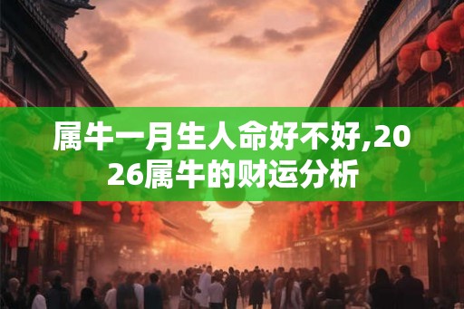 属牛一月生人命好不好,2026属牛的财运分析
