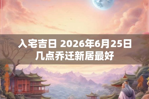 入宅吉日 2026年6月25日几点乔迁新居最好 入宅吉日 2026年6月25日几点乔迁新居最好