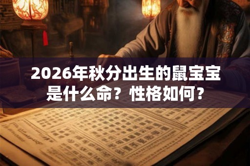 2026年秋分出生的鼠宝宝是什么命？性格如何？
