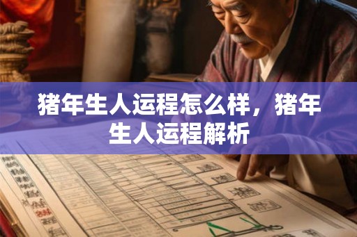 猪年生人运程怎么样，猪年生人运程解析