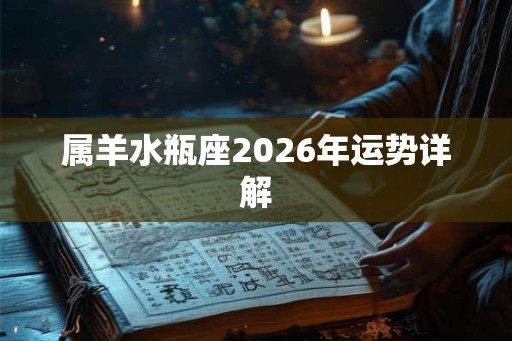 属羊水瓶座2026年运势详解