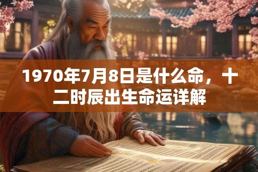 1970年7月8日是什么命，十二时辰出生命运详解
